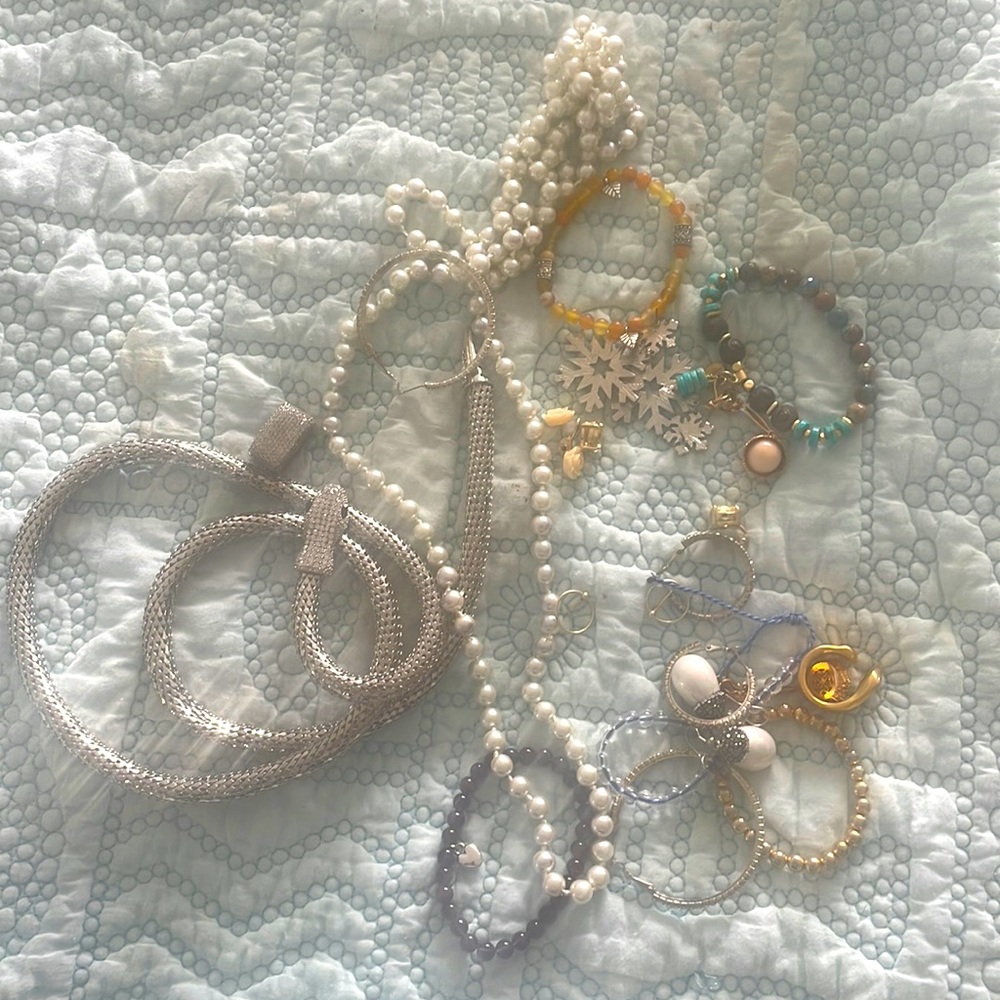 A potpourri of jewelry.